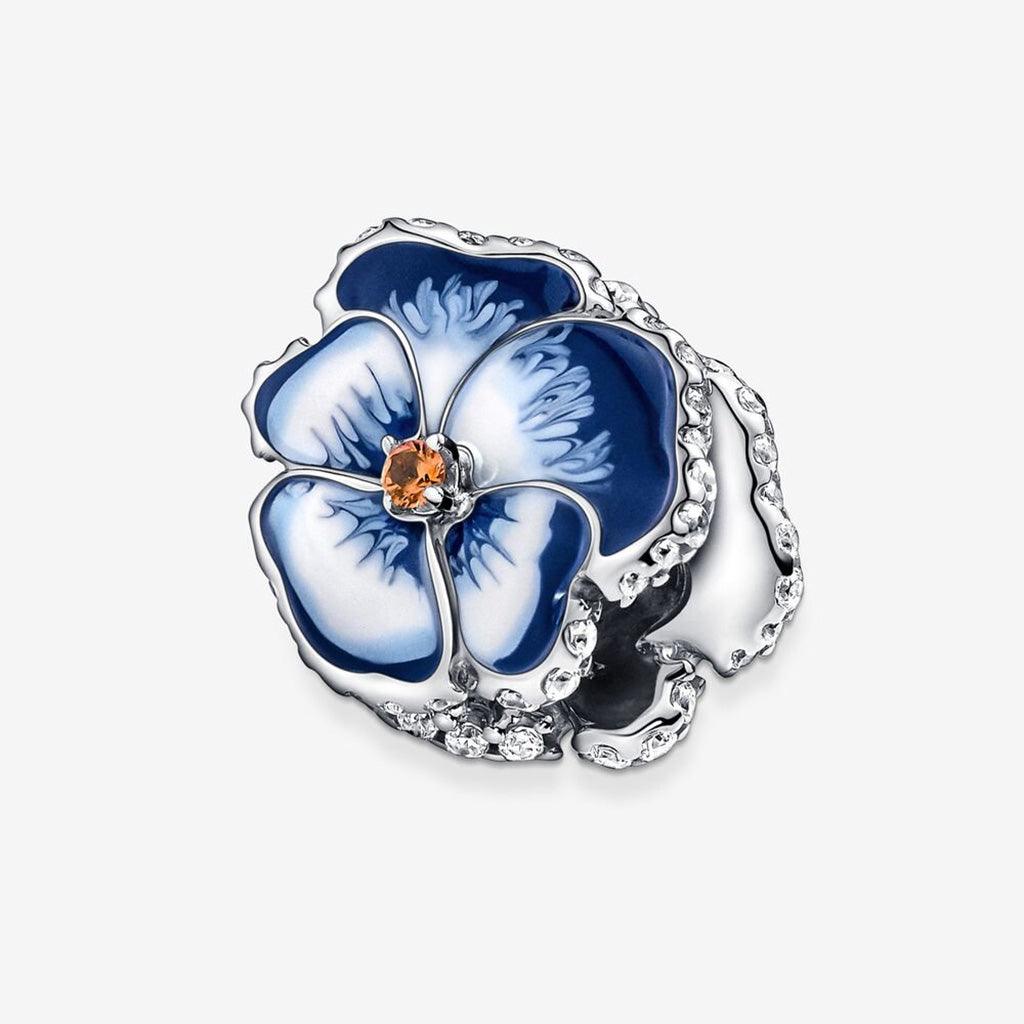 PANDORA  Blue Pansy Flower Charm