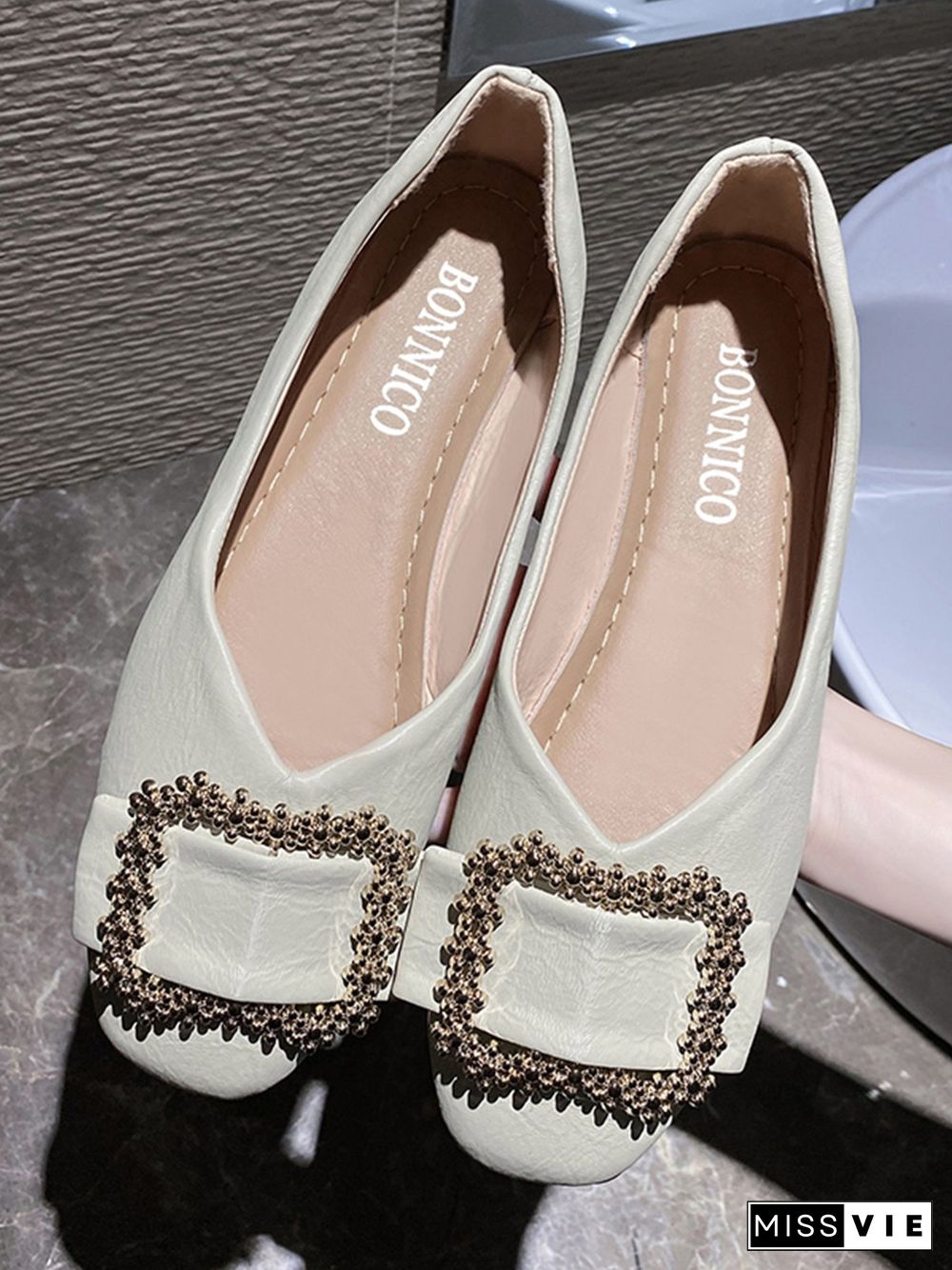 Women Plain All Season Urban Non-Slip Commuting Flat Heel Round Toe Plus Size Shallow Shoes Flats