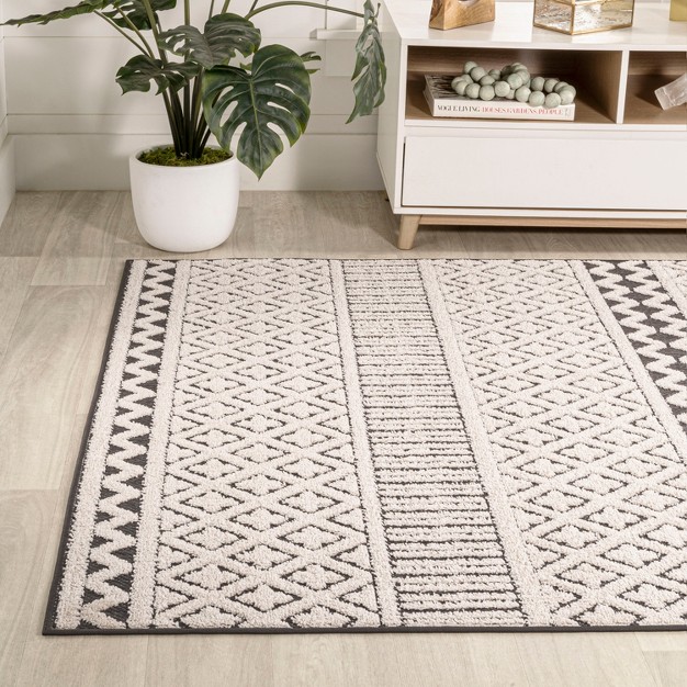 Jonathan Y Ormond High low Modern Trellis Geometric Moroccan Indoor outdoor Area Rug