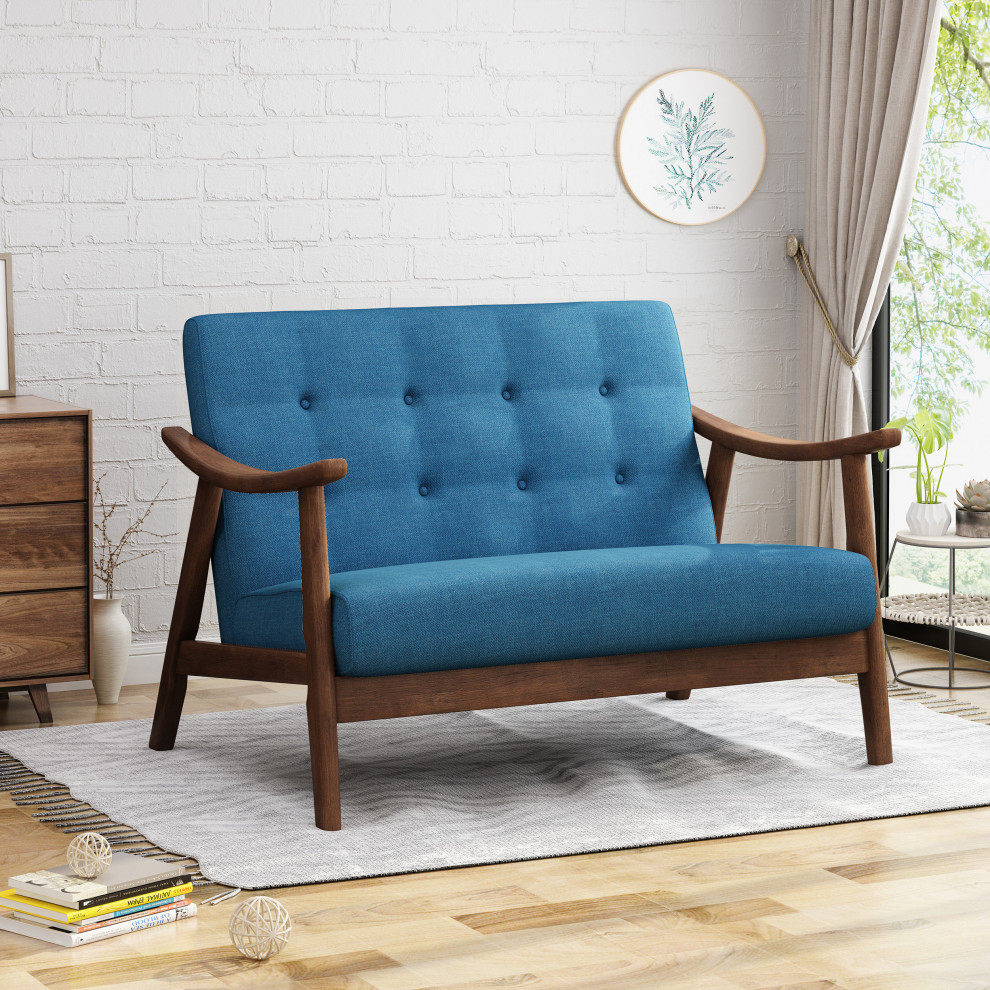 GDF Studio Buda Mid Century Modern Settee   Midcentury   Loveseats   by GDFStudio  Houzz