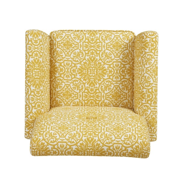 Handy Living Alex Gold Damask Upholstered Arm Chair