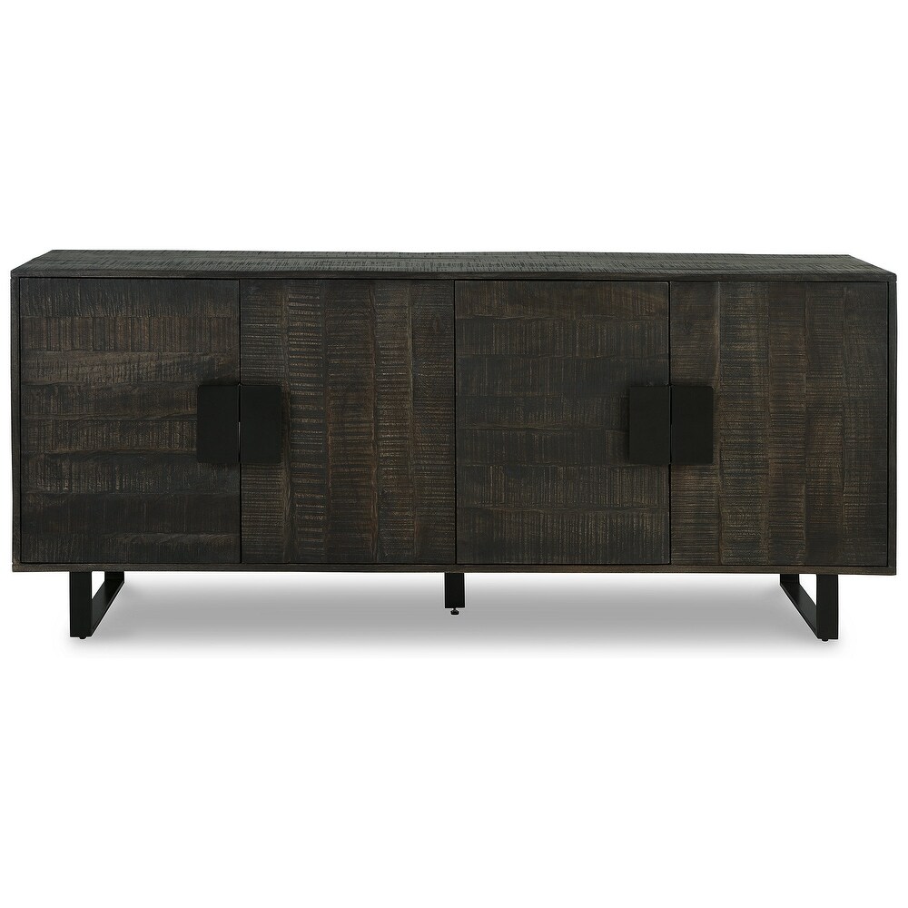 Signature Design by Ashley Kevmart Grayish Brown/Black Accent Cabinet   64\