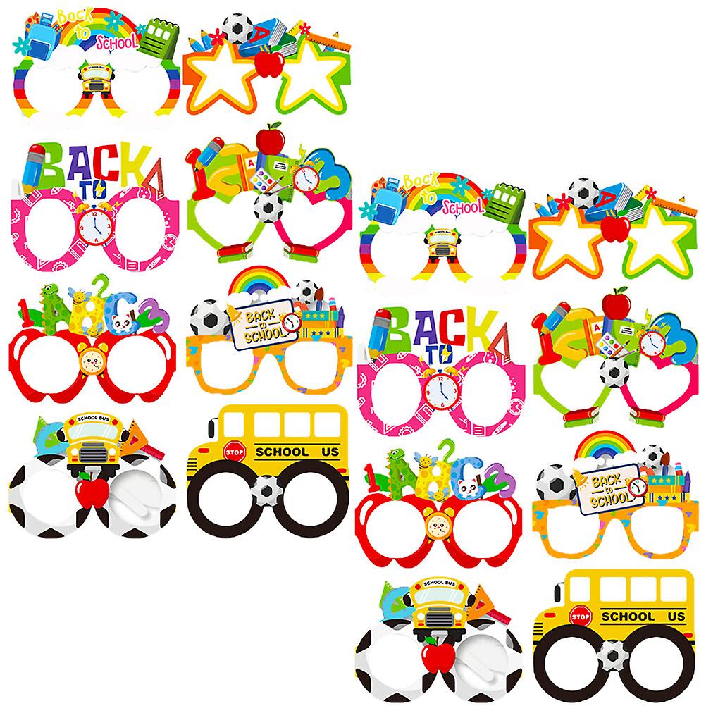 16pcs Back-to-school Parties Paper Glasses Party Decorative Glasses Party Favors