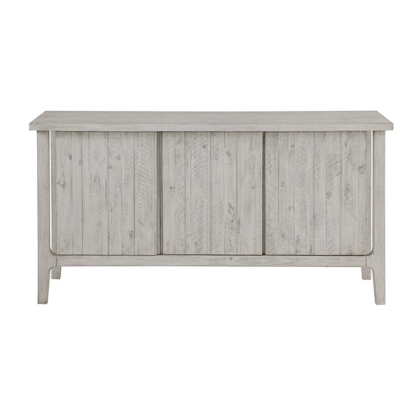 Somette Jasmine Aged White Three Door Credenza