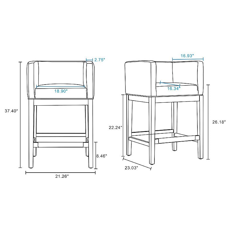 MANHATTAN COMFORT Kingsley Counter Stool 2-piece Set