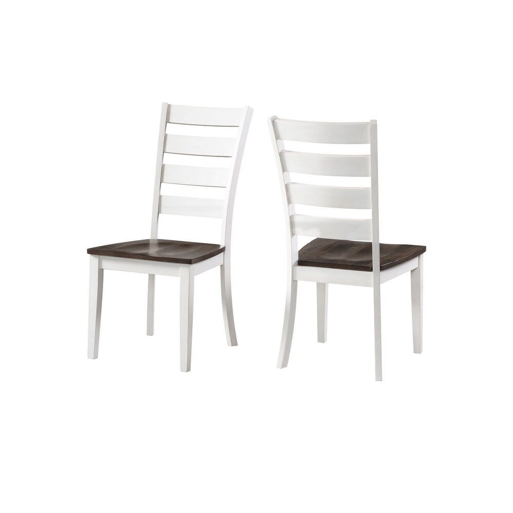 Kona Grey and White Wood Ladder Back Side Chairs (Set of 2)