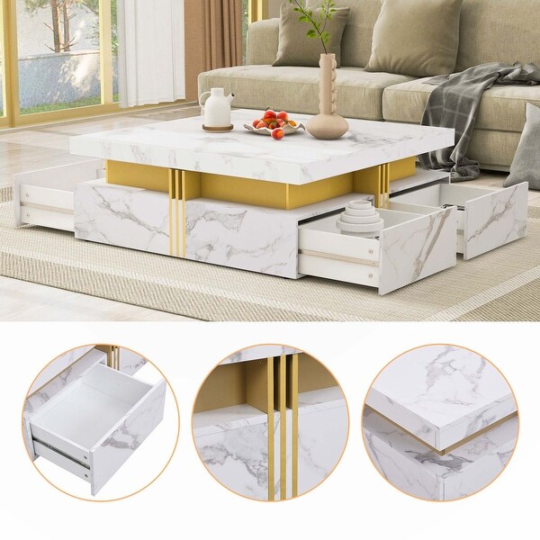 White Square Storage Coffee Table