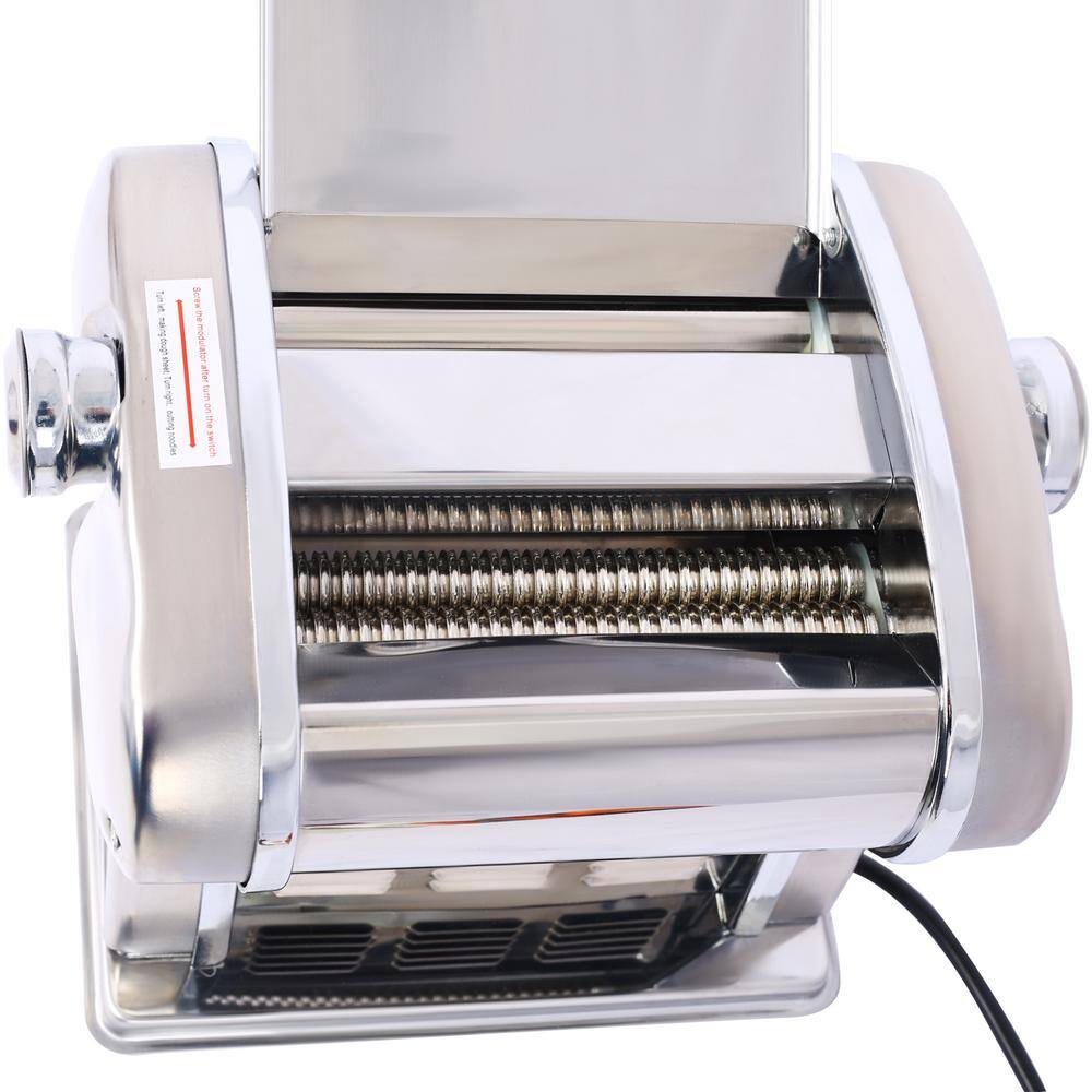 Thickness Adjustable Electric Pasta Noodle Maker Machine Dough Roller Cutter with Stainless Steel RichMNoodleM03