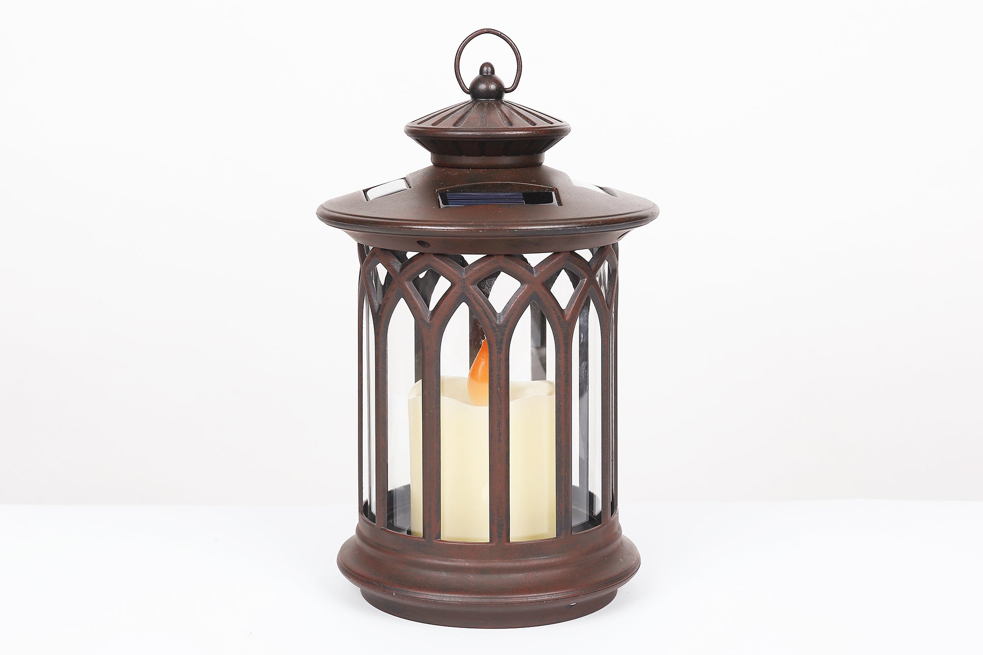 Round Lantern with Candle Solar Light