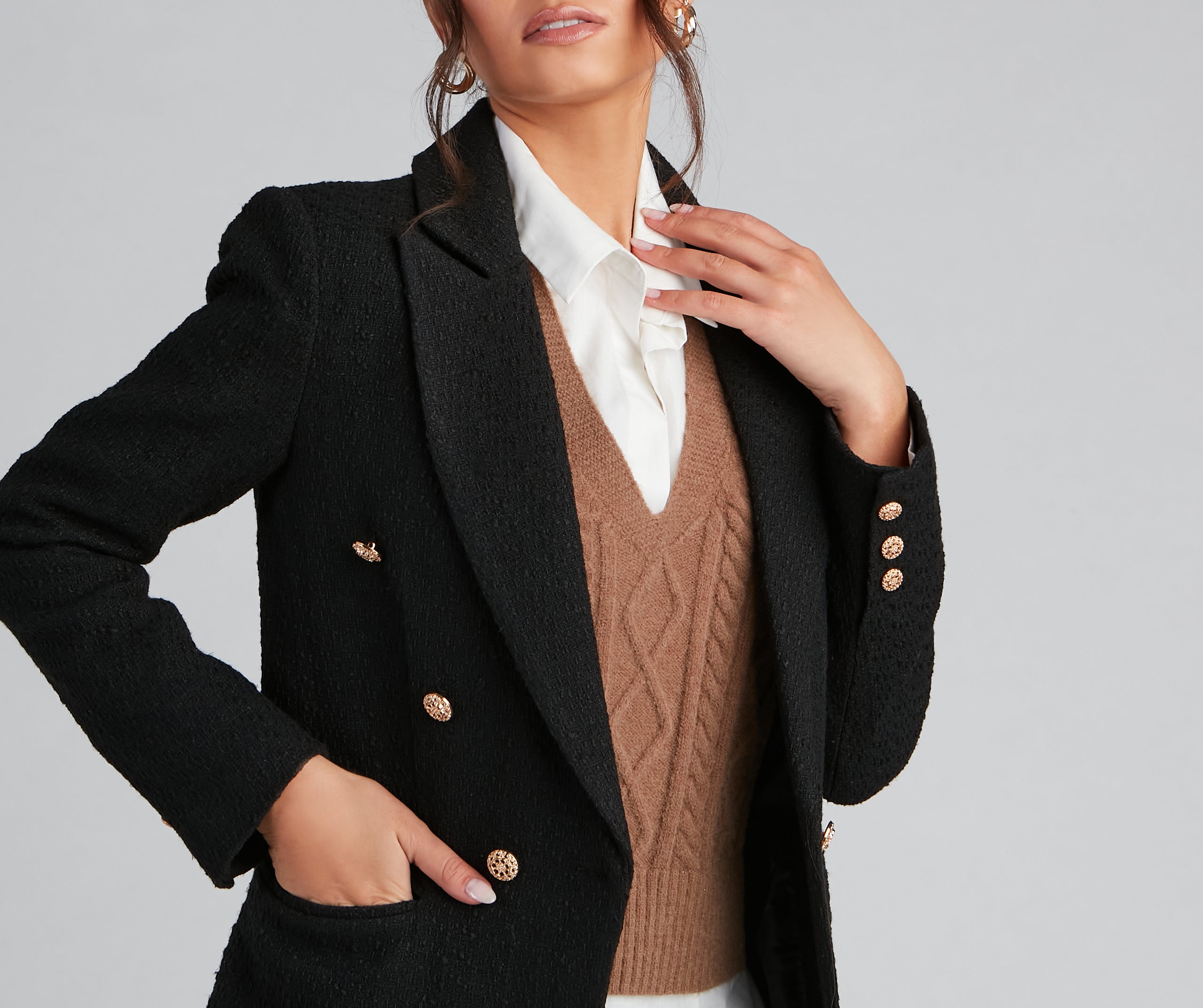 Posh Moment Tweed Blazer