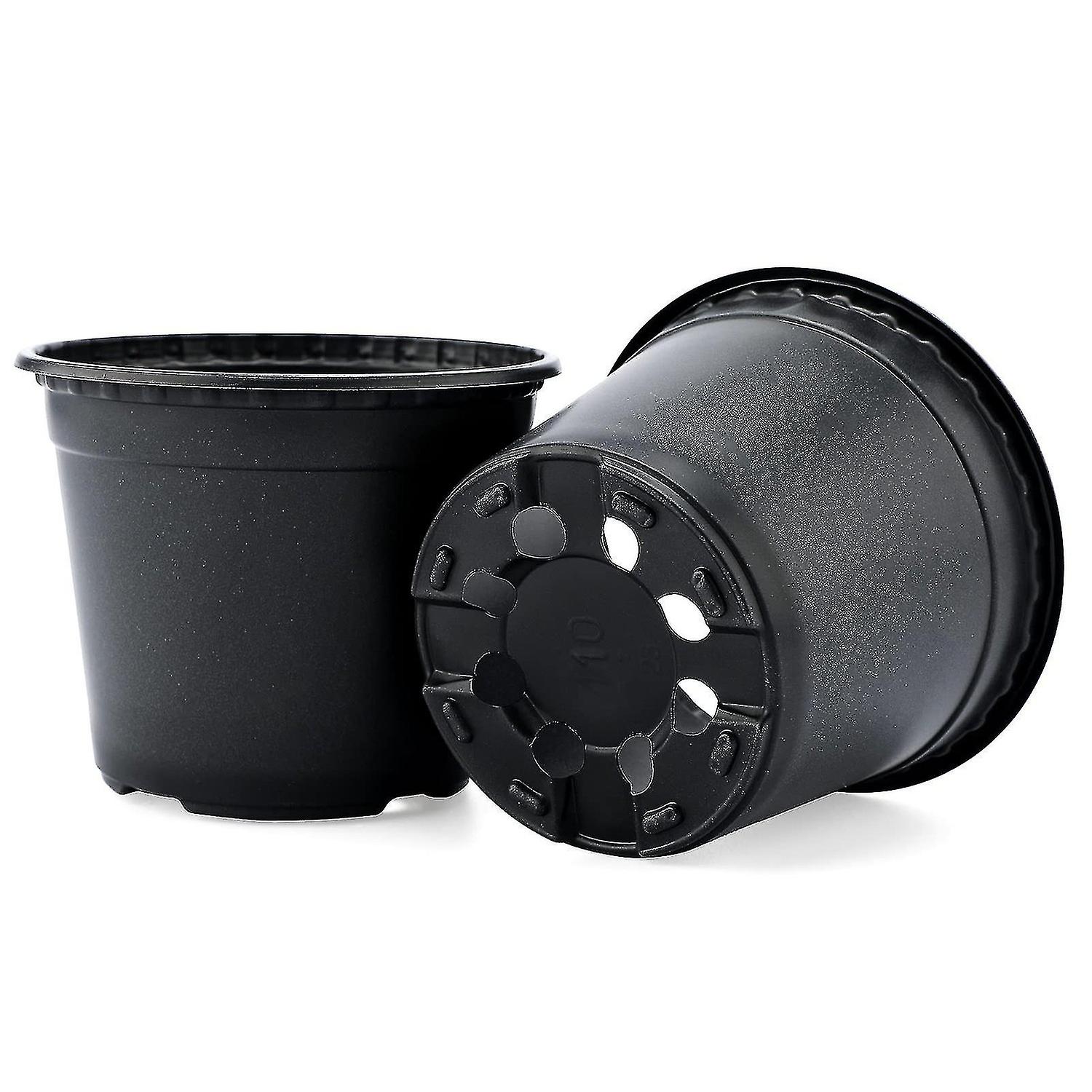 50pcs Plastic Plant Pots 15cm Black Seed Seedling Pots Flower Nursery Pots For Vegetables，flowers，he