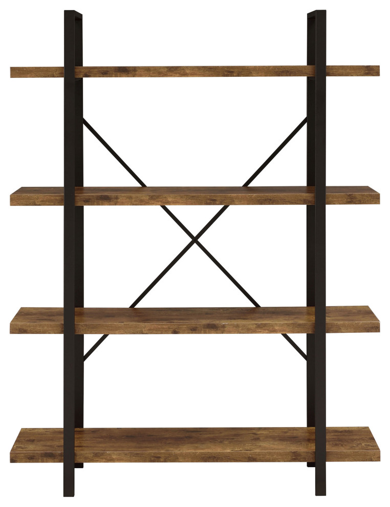 Cole 4 Shelf Bookcase Antique Nutmeg and Black   Modern   Bookcases   by Modon  Houzz