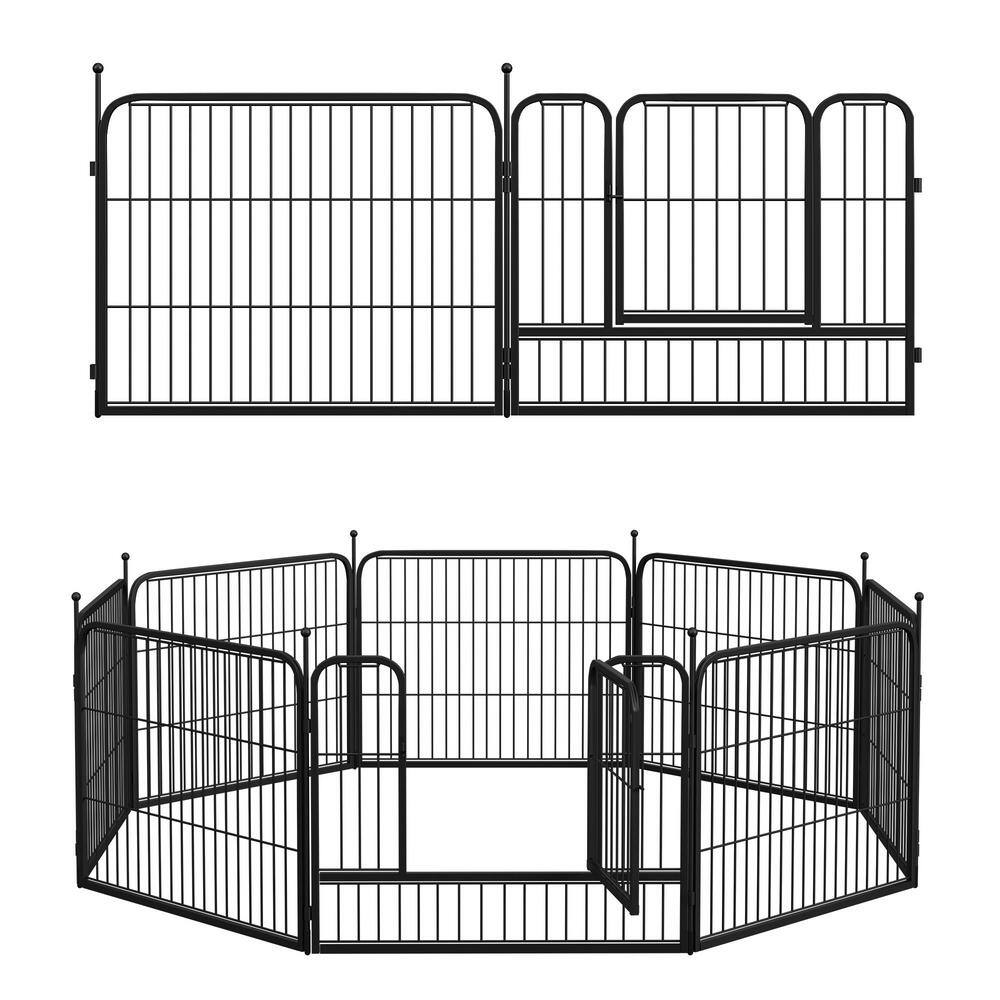 FENCY 24 in. Black Metal Decorative Outdoor Border Garden Fence HD-A-HW89020