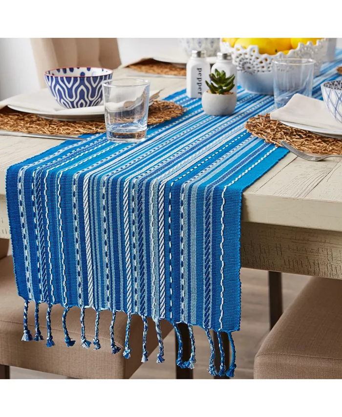 Design Imports Stripe with Fringe Table Runner