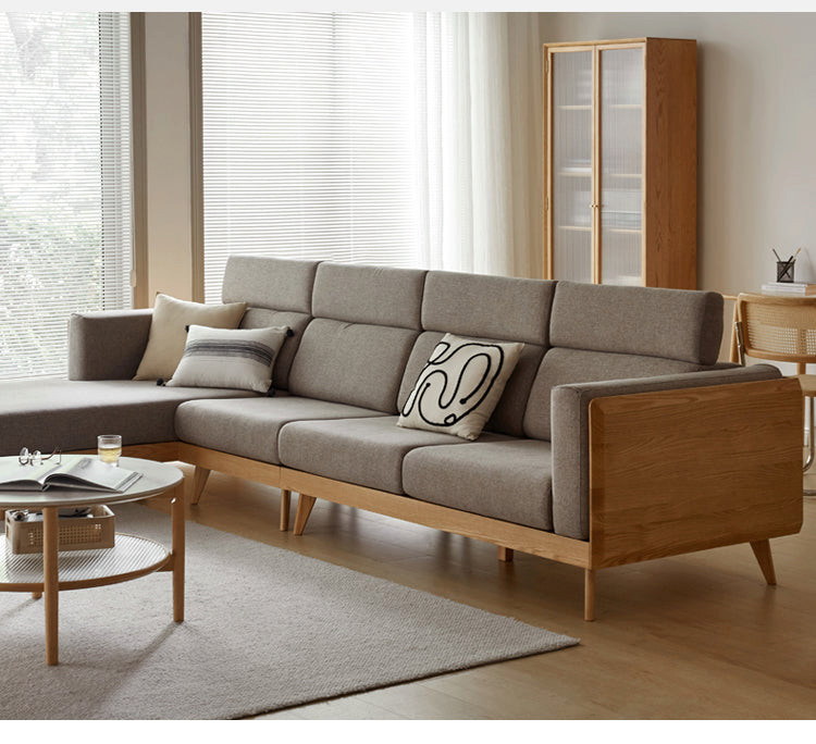 North American OAK Solid Wood  Fabric  Leather Modern Sofa   Midcentury   Sectional Sofas   by GVAwood  Houzz