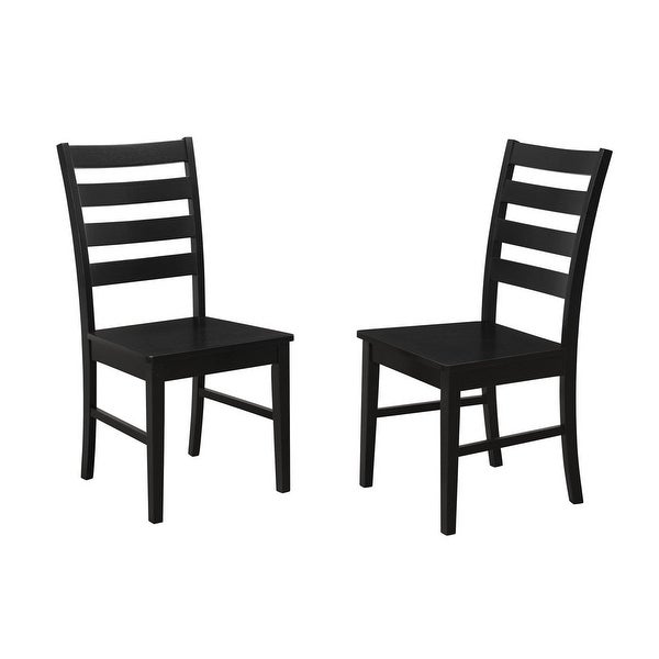 Modern Farmhouse Dining Chair， Set of 2， Black