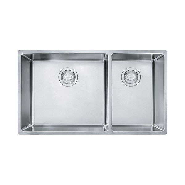 Cube Collection Undermount Double Bowl Sink ; Stainless Steel