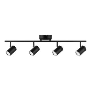 Hampton Bay Crosshaven 2.6 ft. 4-Light Black Hubspace Smart Color Tunable Integrated LED Fixed Track Ceiling Lighting Kit HBT41051RWA-43