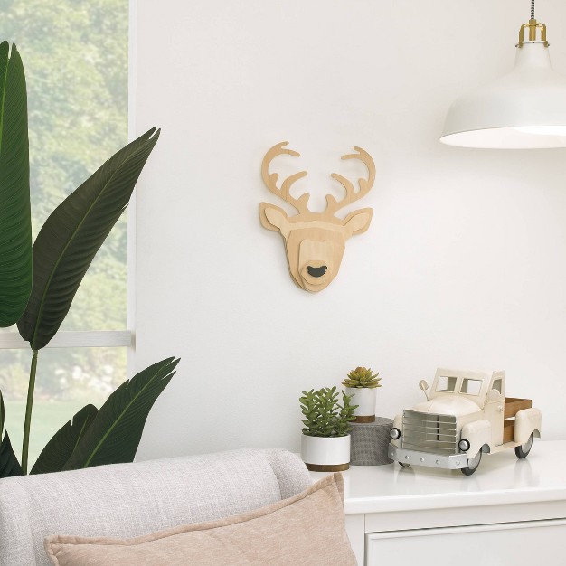 Little Love By Nojo Natural Wood Wall Decor Deer 3d