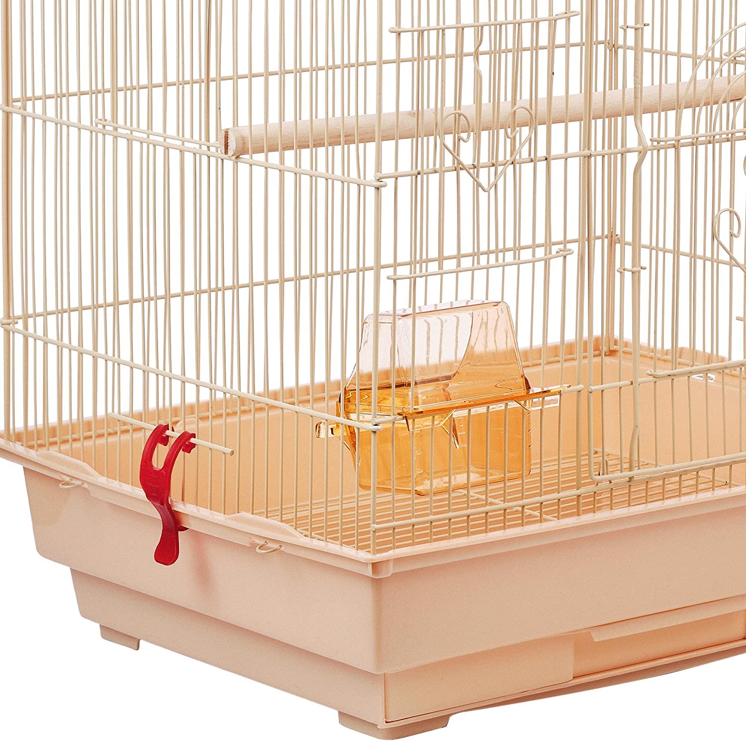 39'' Large Roof Top Bird Cage Metal Parrot Cage Lovebird Huge House Birdcage w/Toys and Swing and Ladder for Small Birds Canary Budgie Cockatiel