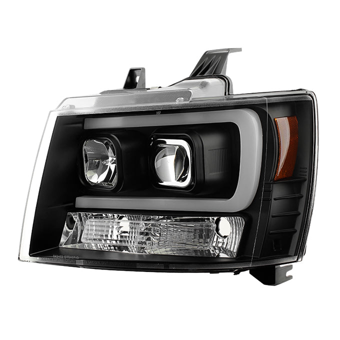 Fits 07-14 Chevy Suburban | Tahoe | Avalanche Black LED DRL Projector HeadLights