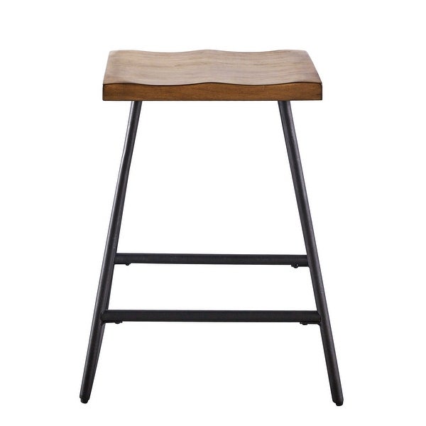 Carbon Loft Leona Natural Honey Counter Stool - Set of 2