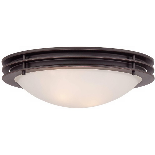 Wide Bronze 2 light White Glass Bowl Shade For Bedroom Kitchen Living Room Hallway Dining