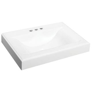 Glacier Bay Shaila 24.5 in. W Bath Vanity in Truffle with Cultured Marble Vanity Top in White with White Sink PPSOFTRF24