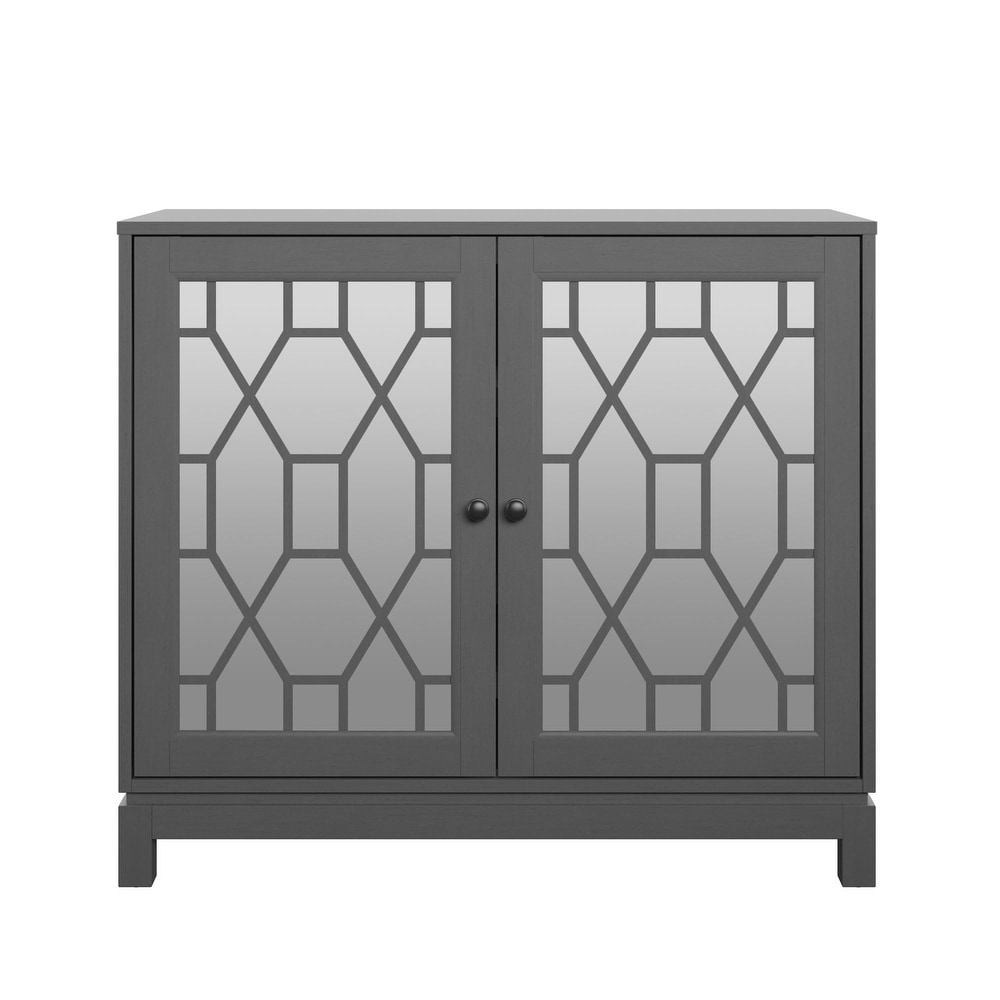 Accent Cabinet with USB Charging Ports and Mirrored Doors