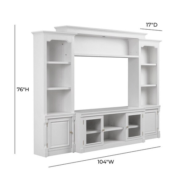 Virginia Solid Wood White Entertainment Center