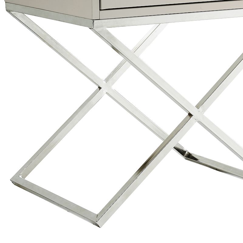 Cassie Side Table Square Lacquer-Finish Chrome