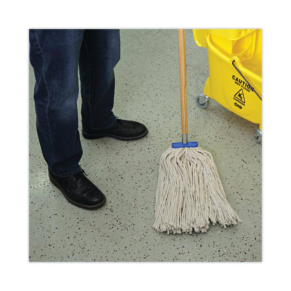 Boardwalk Cotton Cut-End Lie-Flat Wet Flat Mop Mop Head 24 oz. White (12-Carton) BWK724CCT