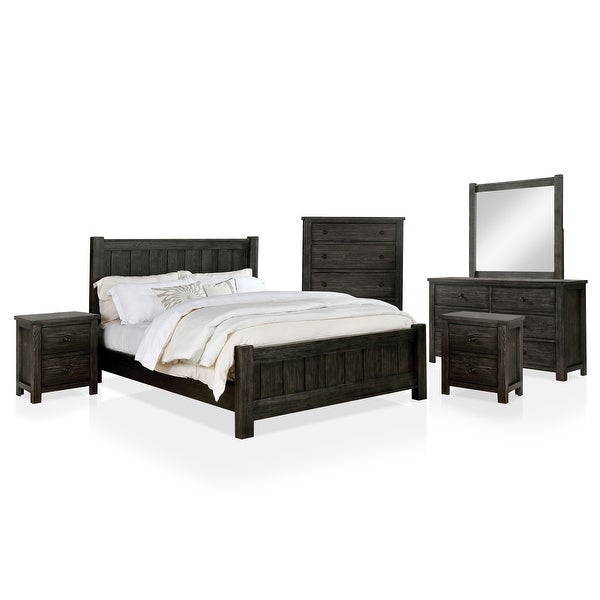 Furniture of America Babbin Rustic Dark Grey 6-piece Bedroom Set - - 35087510