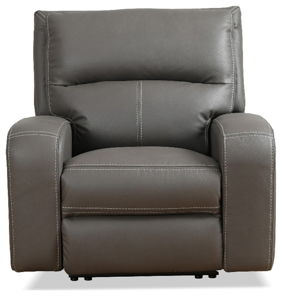 Bowery Hill Contemporary Fabric Power Zero Gravity Recliner in Haze Gray   Contemporary   Recliner Chairs   by Homesquare  Houzz