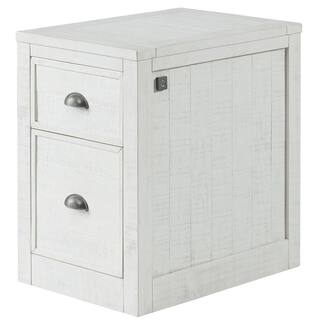 Martin Svensson Home Monterey White Stain File Cabinet with 2-Drawers and Fingerprint Lock 7908909