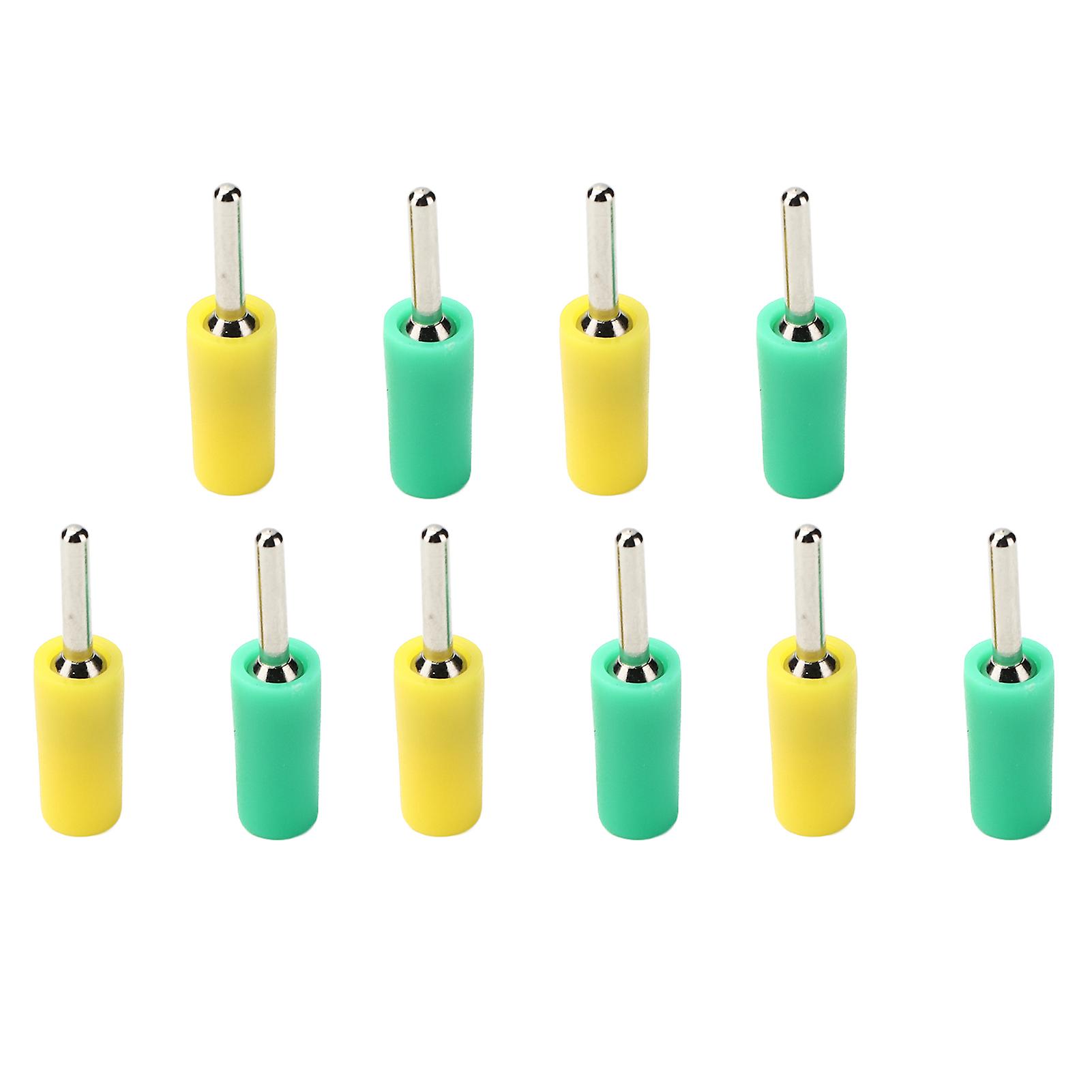 5 Set Banana Plug Nickel Plated Brass Pin Straight For Inner Spring Panel Socket J.10001 2mmyellow+green