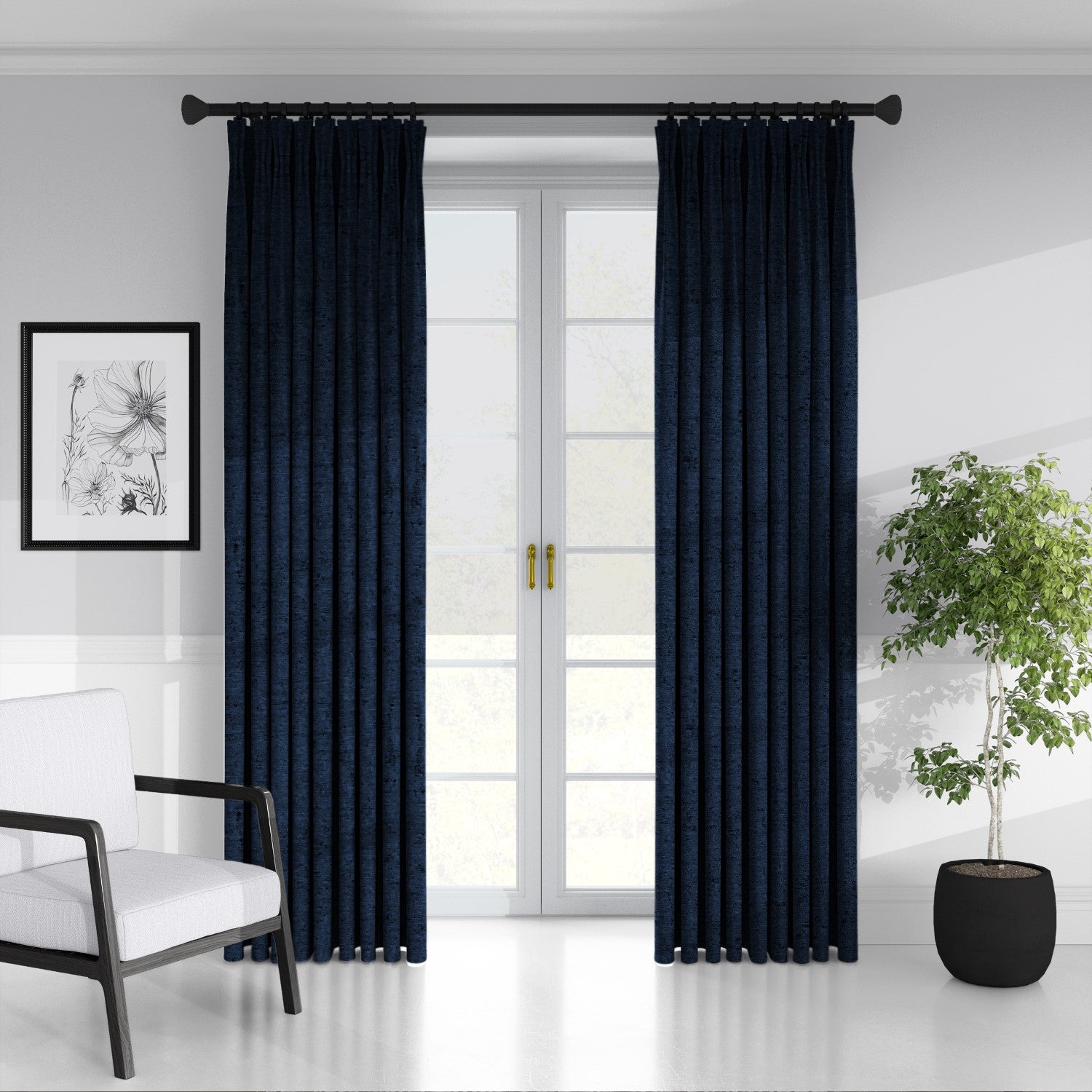 Juno Velvet Navy Drapery