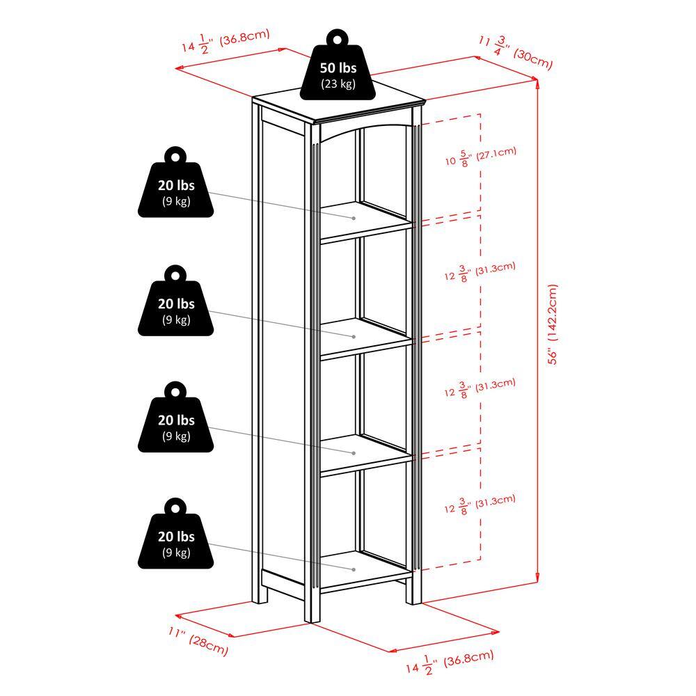 Winsome Wood Terrace Storage Shelf 5-Tier in Espresso Finish 92516