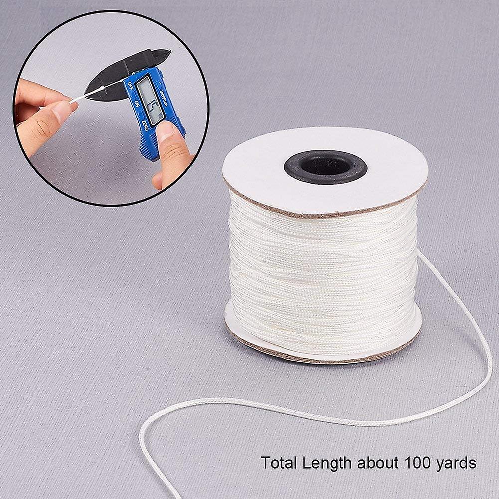 1.5mm/ 100 Yards White Nylon Braided Lift Shade Cord For Blind Shade Mini Blind Cord Replacement String For Windows， Roman Shade Repair