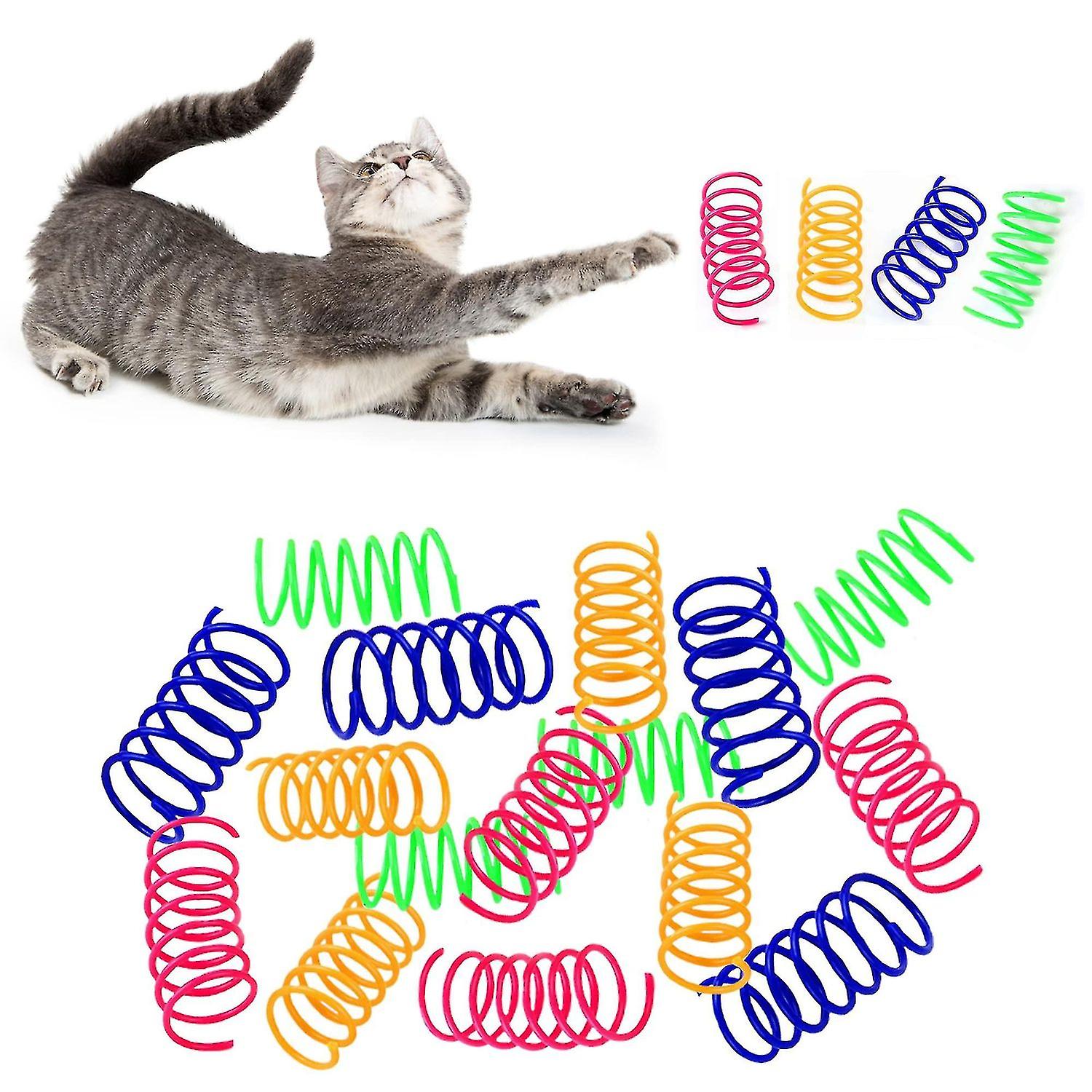 16 Pcs Colorful Spring Cat Toys Interactive Kitten Toys For Boredom Durable Soft Plastic Cat Spring