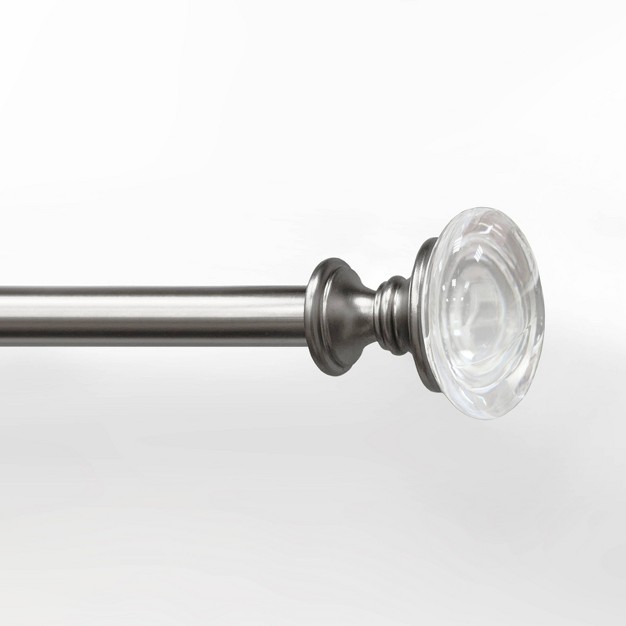 Crystal Knob Drapery Rod Set Brushed Nickel Lumi Home Furnishings