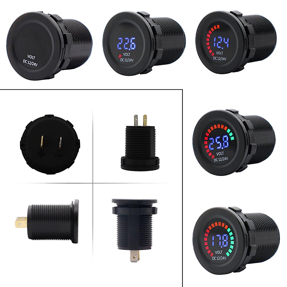 Black New 12/24v Color Led Dc Digital Display Voltmeter With Low Pressure Buzzer Alarm Waterproof Tester Volt Gauge For Car Motorcycle Truck Boat Mari