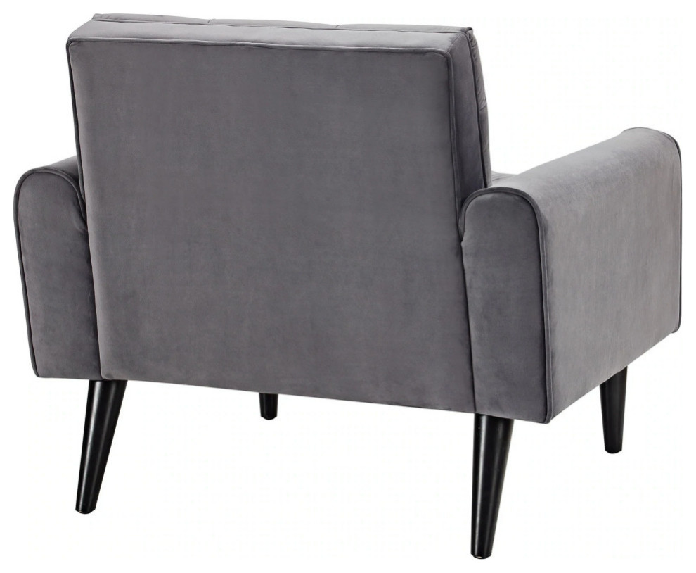 Elliot Gray Performance Velvet Armchair   Midcentury   Armchairs And Accent Chairs   by V.S.D Furniture  Houzz