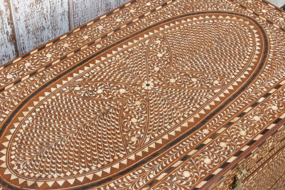 Large Anglo Indian Butterfly Inlay Chest   Mediterranean   Accent Chests And Cabinets   by De cor  Houzz