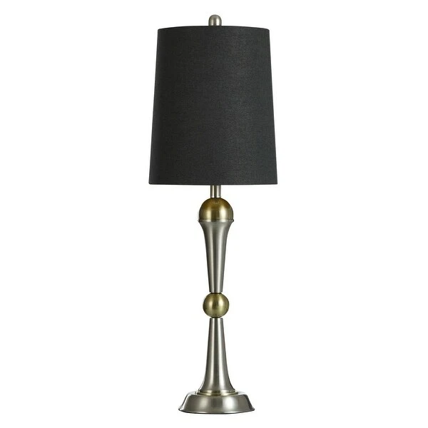 Steel Buffet Lamp with Black Shade - Boulder Gold - 5