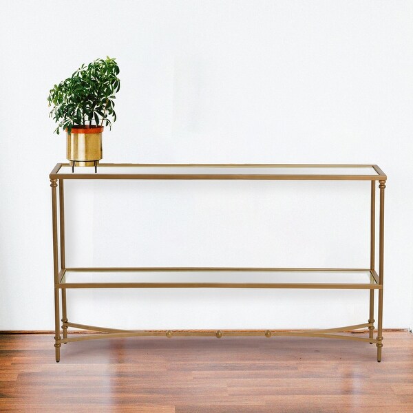 Libertine Glass and Iron Console Table