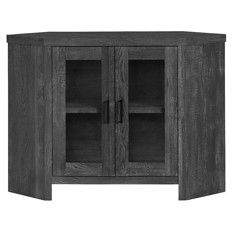 42 Black Reclaimed Wood-Look Corner TV Stand