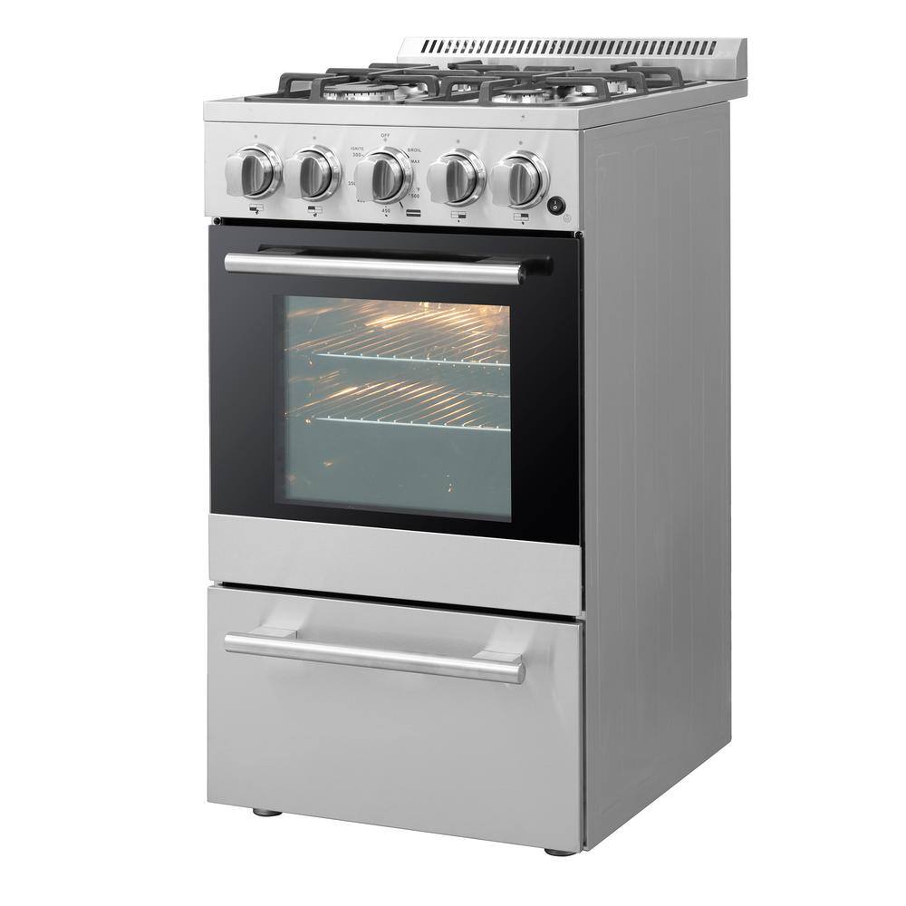 Forno Lamazze 20 in. Gas Range 4 Burners in Stainless Steel FFSGS6265-20