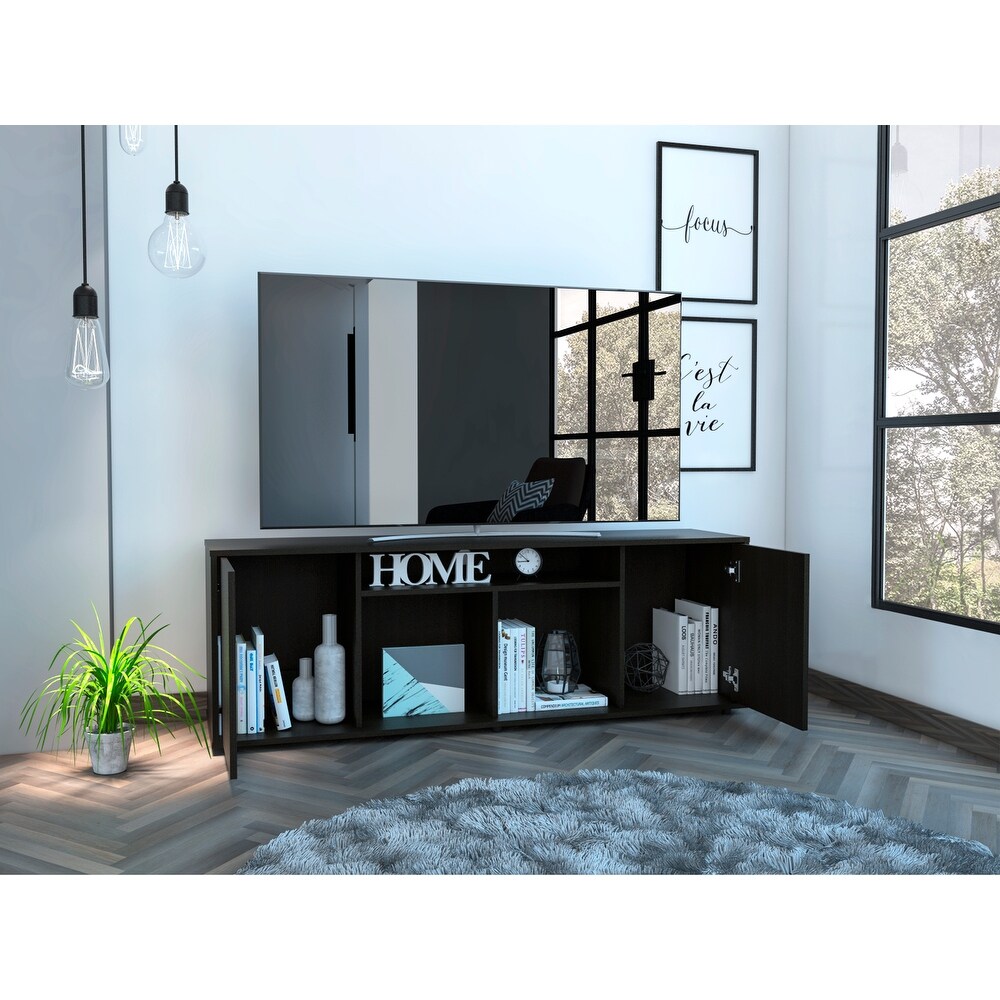 Entertainment Center TV Console Particle Board with Shelf for 65\