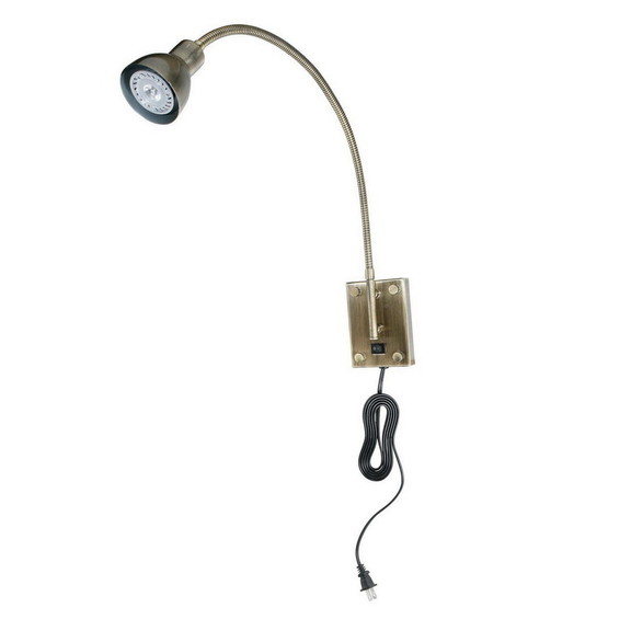 Benjara BM225086 Metal Round Wall Reading Lamp wit...